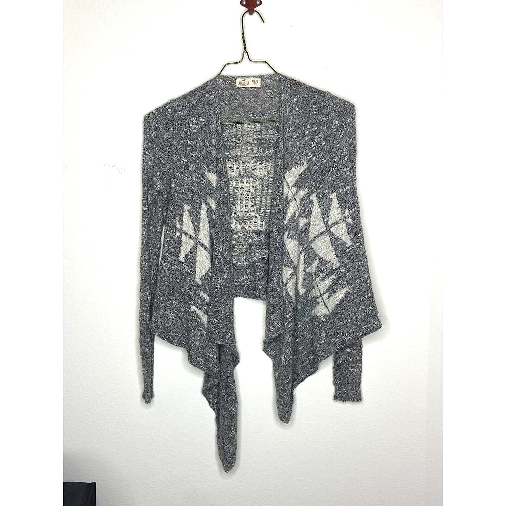 Hollister Womens XS/S Gray Cascade Open Front Cardigan Aztec Design Casual Wear